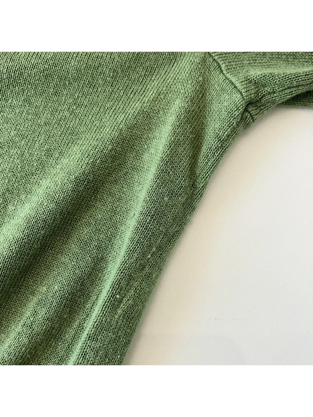 J.Crew Linen Roll Neck V Neck Sweater Forest Fairy Boho Goblin Luxe Earthy Small